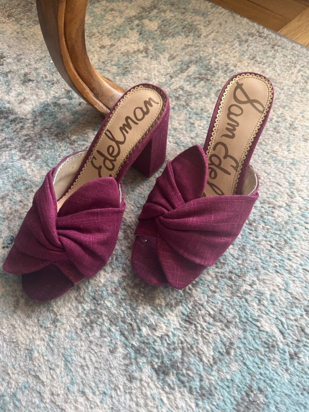 Maroon Fabric Mules by Sam Edelman